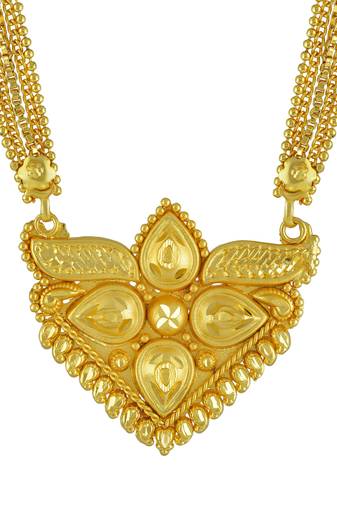 traditional brass gold handmade long rani mangalsutra necklace
