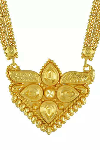 traditional brass gold handmade long rani mangalsutra necklace