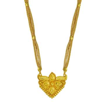 traditional brass gold handmade long rani mangalsutra necklace 2