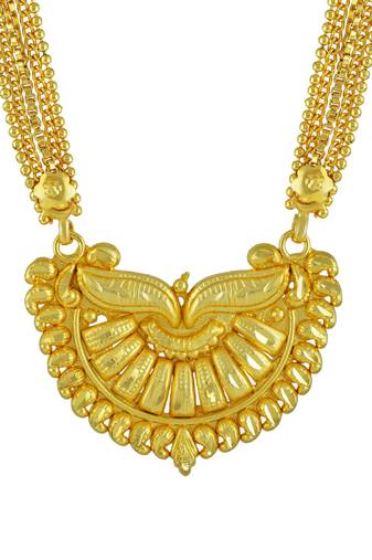 brass gold plated handmade carving design mangalsutra
