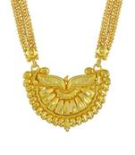 brass gold plated handmade carving design mangalsutra