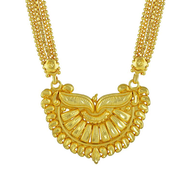 brass gold plated handmade carving design mangalsutra