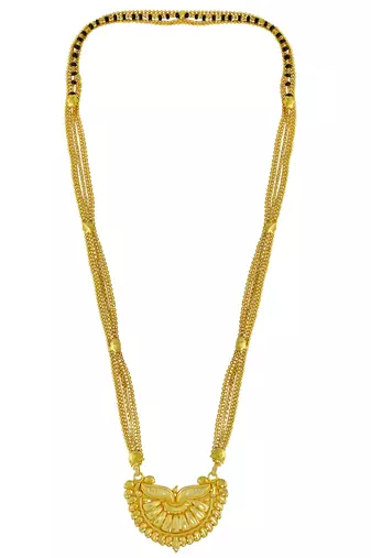 brass gold plated handmade carving design mangalsutra
