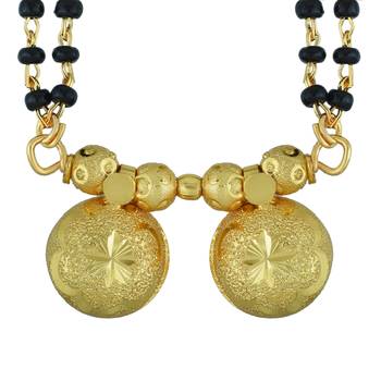 traditional double wati brass micron gold finish mangalsutra 1
