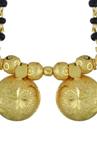 traditional double wati brass micron gold finish mangalsutra