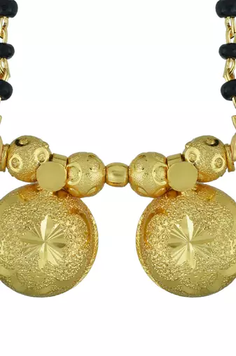 traditional double wati brass micron gold finish mangalsutra