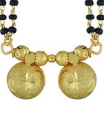 traditional double wati brass micron gold finish mangalsutra