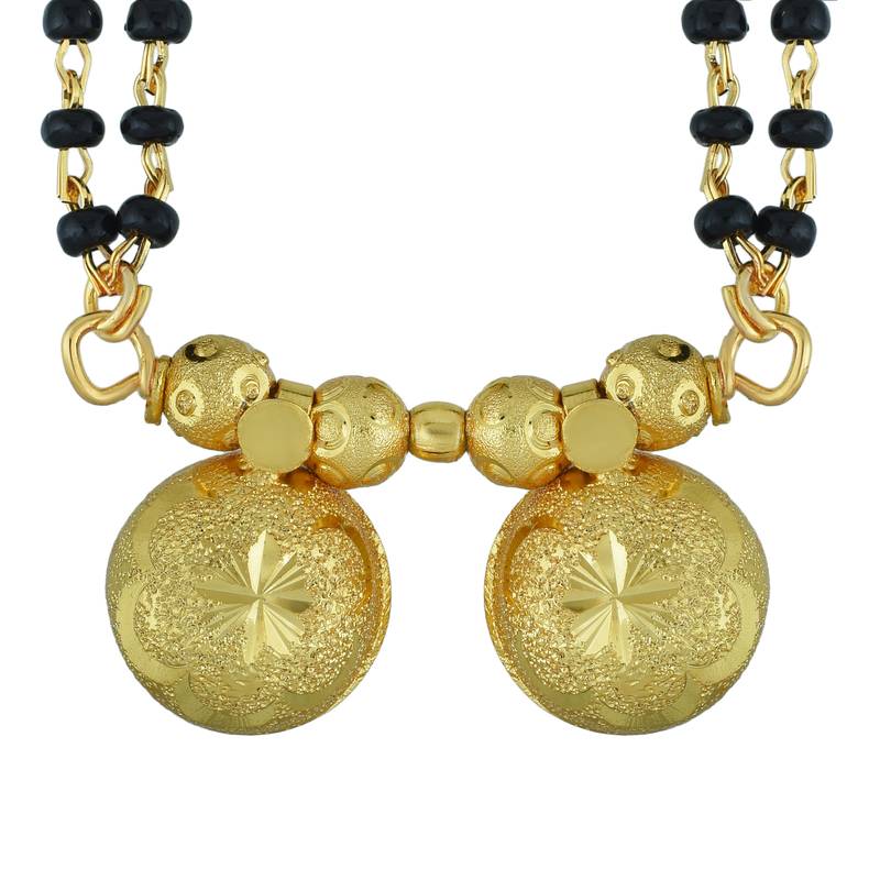 traditional double wati brass micron gold finish mangalsutra
