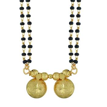 traditional double wati brass micron gold finish mangalsutra 2