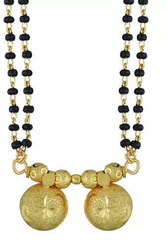 traditional double wati brass micron gold finish mangalsutra