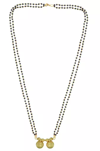 traditional double wati brass micron gold finish mangalsutra