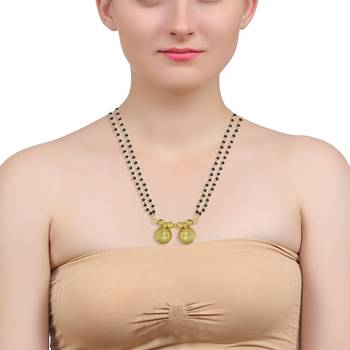 traditional double wati brass micron gold finish mangalsutra 4