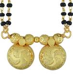 traditional double wati mangalsutra in micron gold finish