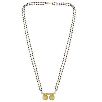 traditional double wati mangalsutra in micron gold finish 3