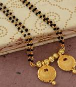 brass micron gold double wati mangalsutra with meenakari detailing