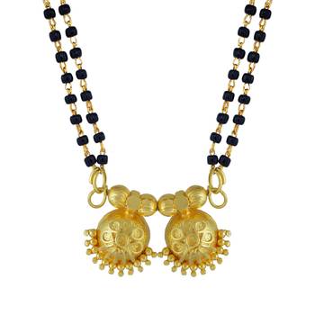 traditional gold plated double wati mangalsutra with meenakari work 2