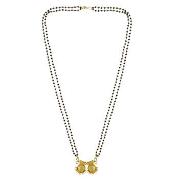 traditional gold plated double wati mangalsutra with meenakari work 3