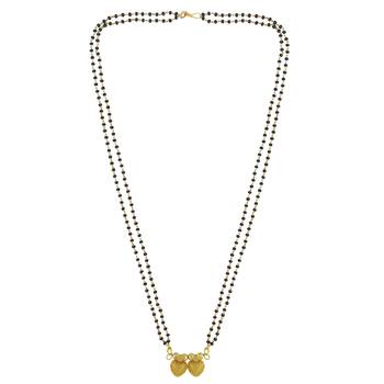 traditional gold plated heart design mangalsutra 3