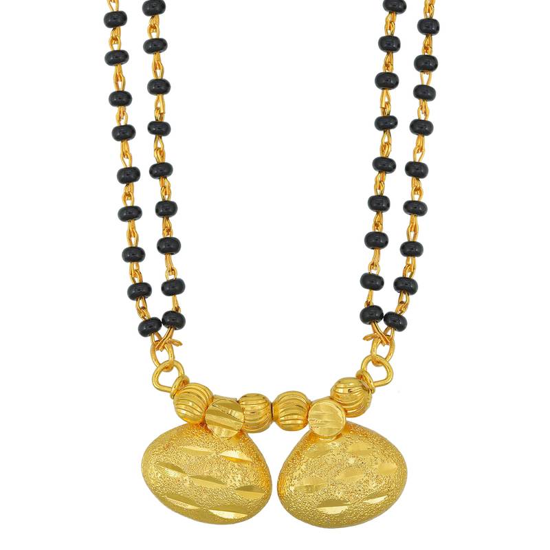 traditional gold plated maharashtrian wati mangalsutra