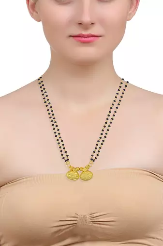 traditional gold plated maharashtrian wati mangalsutra