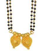 traditional heart shape gold plated mangalsutra
