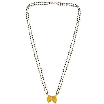 traditional heart shape gold plated mangalsutra 2