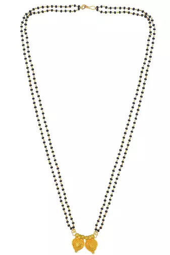 traditional heart shape gold plated mangalsutra