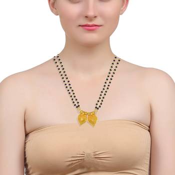 traditional heart shape gold plated mangalsutra 3