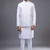 white kurta pajama set with embroidered nehru jacket
