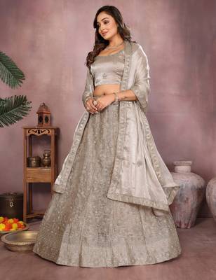 Embroidered Lehenga Choli with Matching Dupatta Heavy Zari Work Festive & Wedding Wear 2