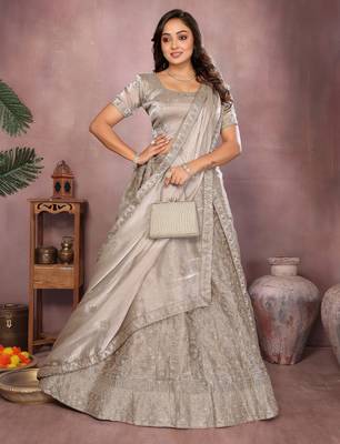 Embroidered Lehenga Choli with Matching Dupatta Heavy Zari Work Festive & Wedding Wear 3