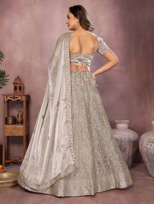 Embroidered Lehenga Choli with Matching Dupatta Heavy Zari Work Festive & Wedding Wear 4