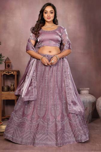 Embroidered Lehenga Choli with Matching Dupatta Heavy Zari Work Festive & Wedding Wear