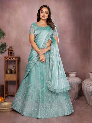Embroidered Lehenga Choli with Matching Dupatta Heavy Zari Work Festive & Wedding Wear 3