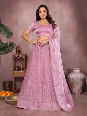 Embroidered Lehenga Choli with Matching Dupatta Heavy Zari Work Festive & Wedding Wear 1