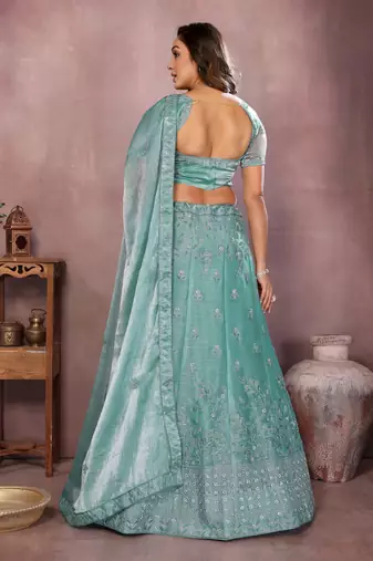 Embroidered Lehenga Choli with Matching Dupatta Heavy Zari Work Festive & Wedding Wear