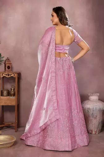 Embroidered Lehenga Choli with Matching Dupatta Heavy Zari Work Festive & Wedding Wear