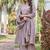 Grey embroidered kurta pant set with silk dupatta party wear
