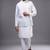 white kurta pajama set with embroidered nehru jacket