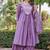 Purple embroidered kurta pant set with silk dupatta party wear