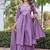 Purple embroidered kurta pant set with silk dupatta party wear
