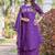 Purple embroidered kurta plazzo set with silk dupatta party wear