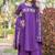 Purple embroidered kurta plazzo set with silk dupatta party wear
