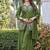 Green embroidered kurta plazzo set with silk dupatta party wear