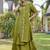 Green embroidered kurta plazzo set with silk dupatta party wear