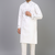 white silk embroidered mirror work kurta pant set for men