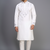 white silk embroidered mirror work kurta pant set for men