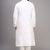 white silk embroidered mirror work kurta pant set for men