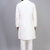 white embroidered mirror work silk kurta pant set for men