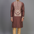 brown ethnic embroidered silk kurta pant set for men
